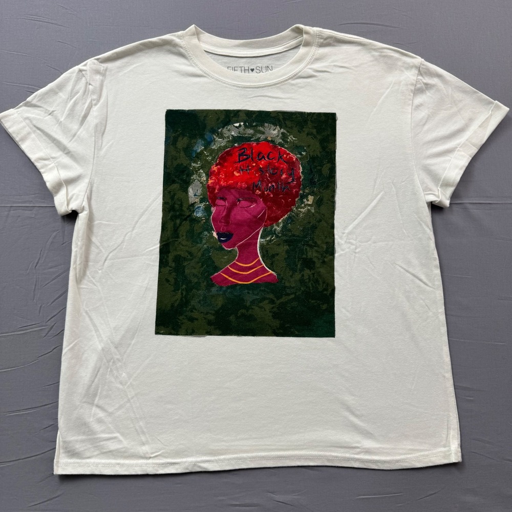 Fifth Sun Black History Month Graphic Tee White Short Sleeve T-Shirt‎ Large